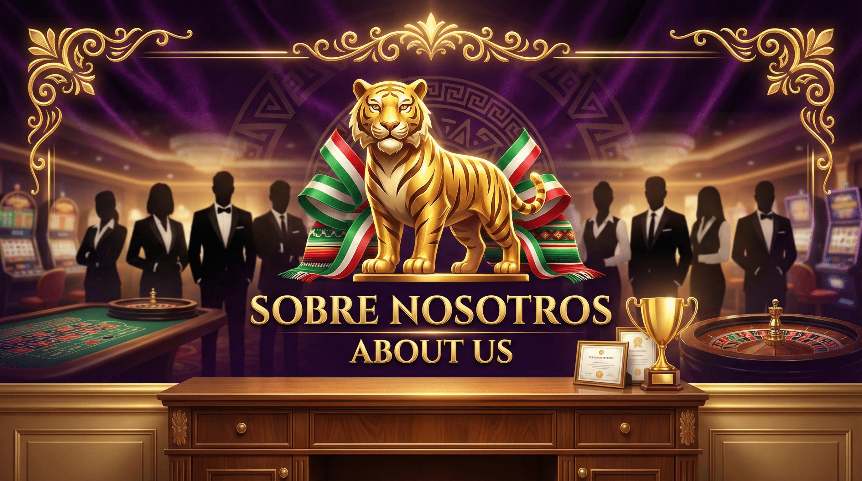 Equipo profesional de Sportium Bet México con tigre dorado mascota